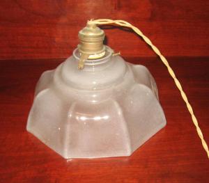 Vintage Hängeleuchte Glas "Taschentuch"